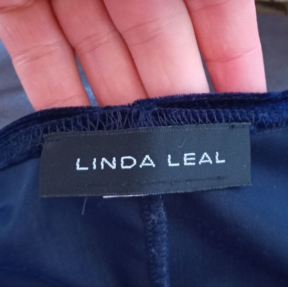 Linda Leal vintage midnight blue velour formal maxi dress - Picture 6 of 6